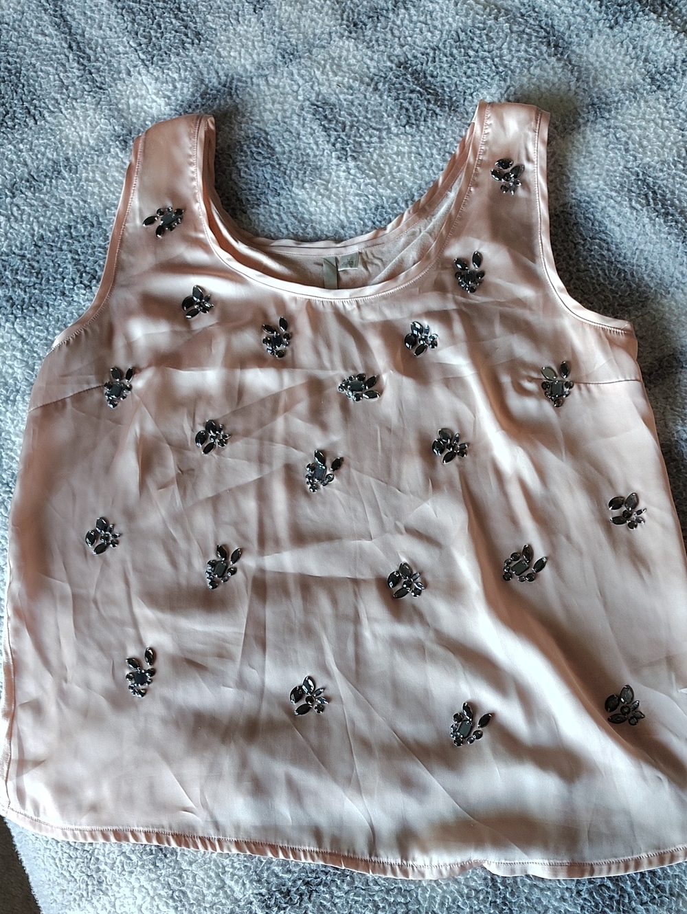 Lauren Conrad Rhinestone Tank Sleeveless Blouse Size Large Blush 🩷